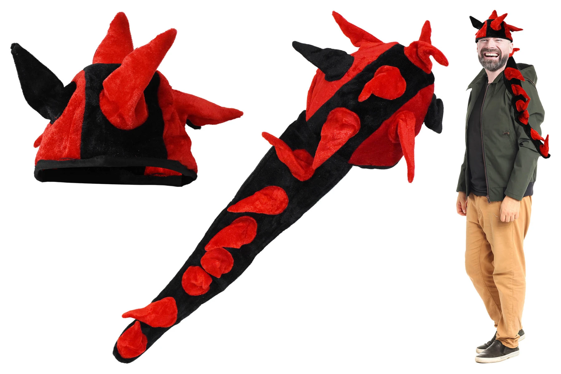 GORRO PARTY DINO DOS COLORES C/COLA COTILLON 23338 