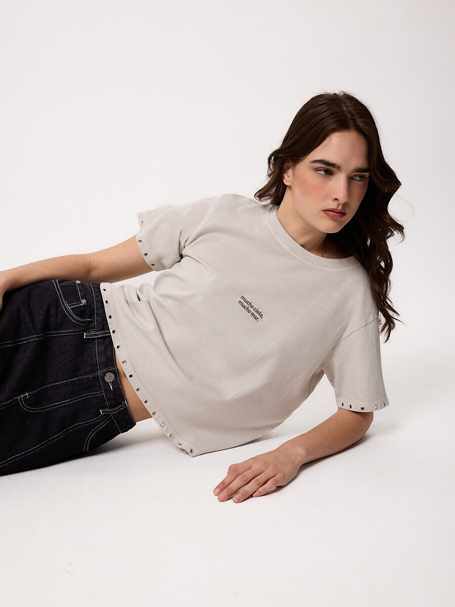 T-SHIRT M/C CIELITO DIXIE - Gris Claro 