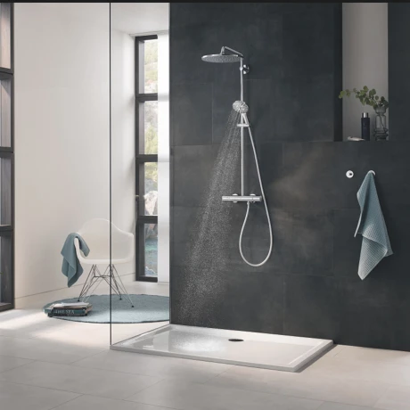 GRIFERIA DE DUCHA EXTERIOR LINEA URBAN CLEVER 3 FUNCIONES CROMADA GRIS
