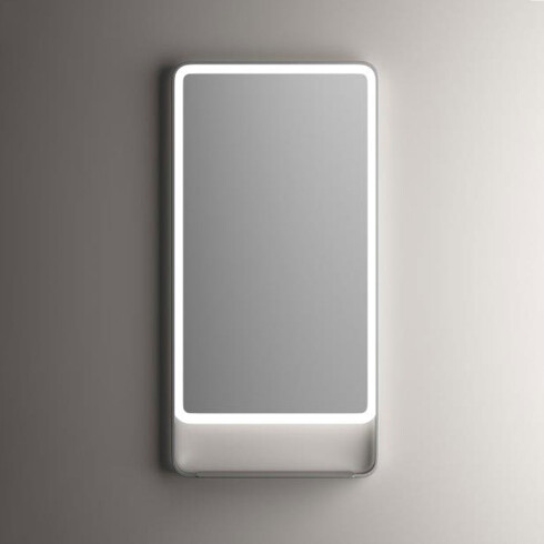 Espejo Anticorrosion CON ESTANTE EN 60X120 - Con Sensor One Touch Y Luz Led - BRUSHED NICKEL 000