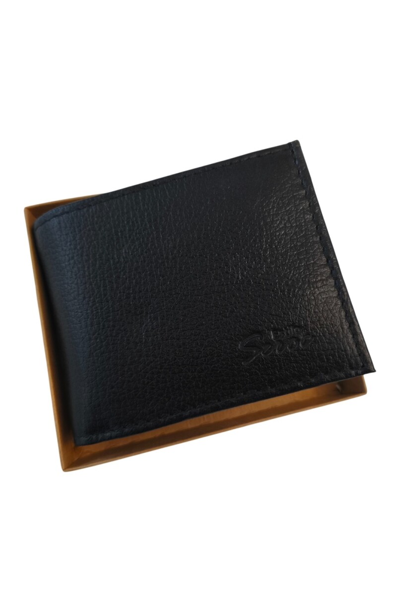 Billetera de cuero volante interior Negro