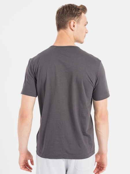 Hugo Boss -Remera básica de algodón, regular fit, TEE CURVED Gris