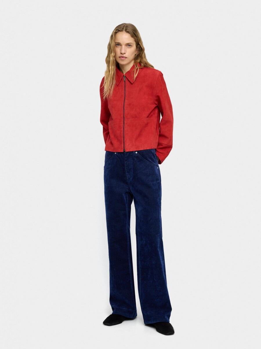 Pantalón Vaquero Efecto Terciopelo azul