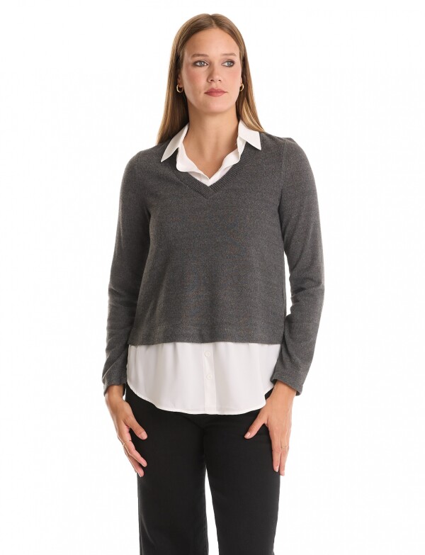 Buzo & Camisa GRIS OSCURO