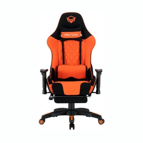Silla Gamer MEETION MT-CHR25 Con Apoya Pies Y Masaje - Black Orange Silla Gamer MEETION MT-CHR25 Con Apoya Pies Y Masaje - Black Orange