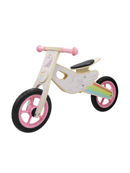 BICICLETA DE MADERA UNICORNIO ROSADO