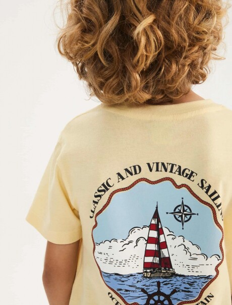 CAMISETA MANGA CORTA INFANTIL CON ESTAMPA AMARILLO