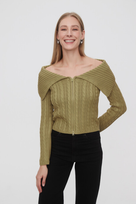 Cardigan Daiarita Verde Oliva Claro