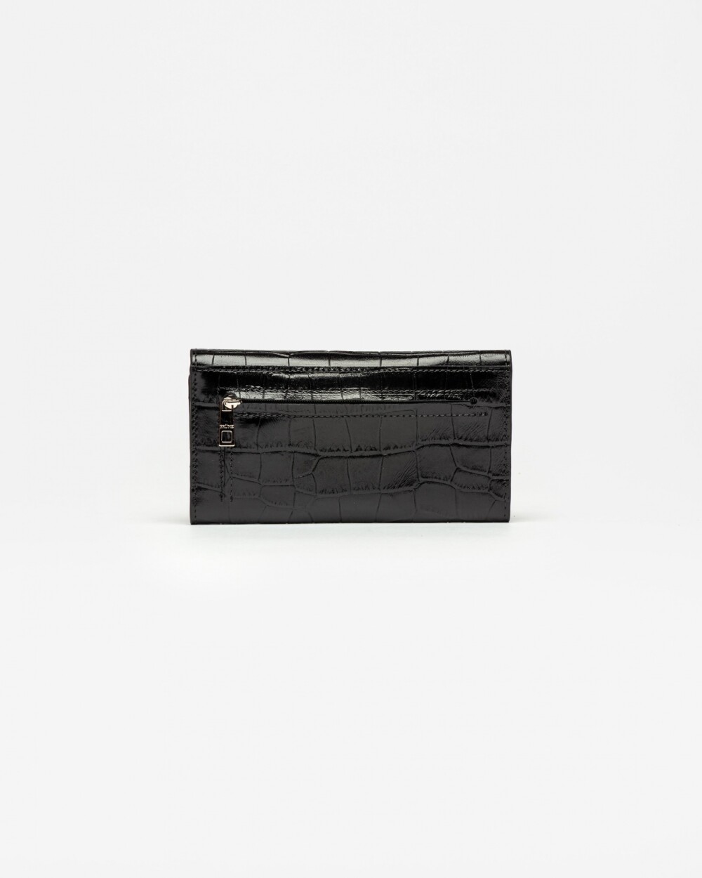 Billetera Dalia en cuero grabado Croco Negro