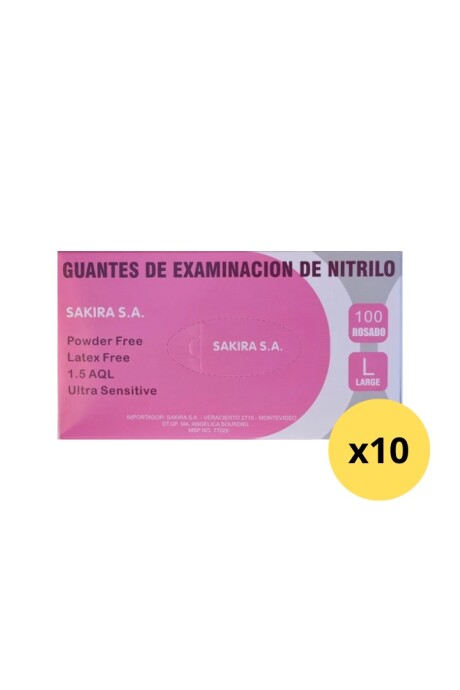 Guantes de Nitrilo Sakira caja x 100 unidades OFERTA CAJA CERRADA X 10 Rosado