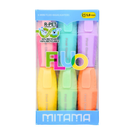 Resaltador mini fluo pastel x6 Resaltador mini fluo pastel x6