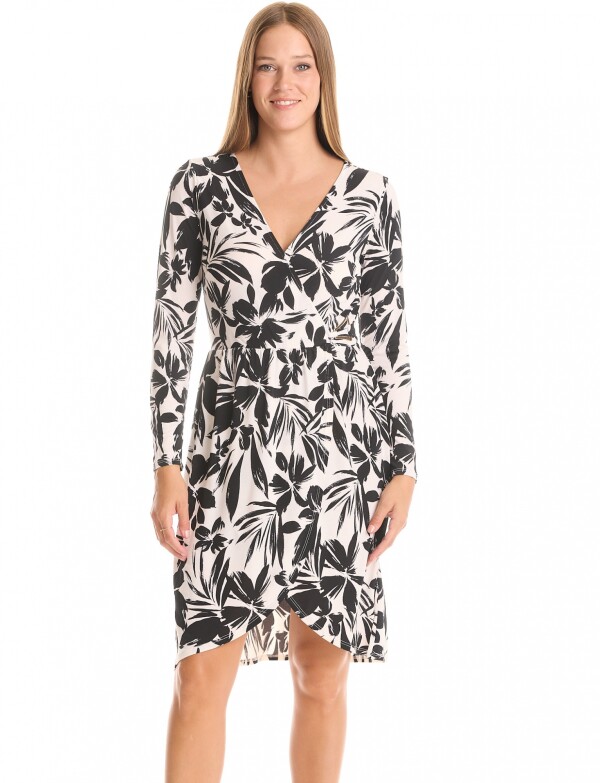 Vestido Cruzado BLANCO/NEGRO