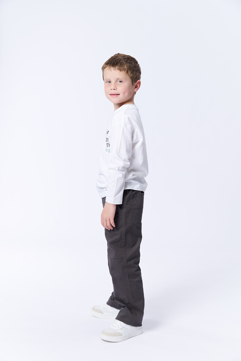 REMERA Manga larga ESTAMPA Grow Blanca