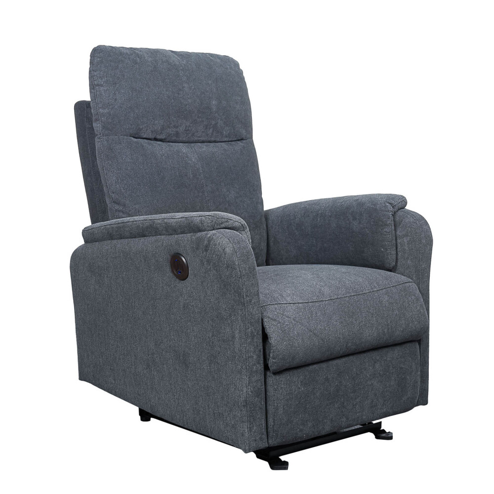 SOFÁ RECLINABLE ELÉTRICO 1 CUERPO TELA GRIS HOMERO