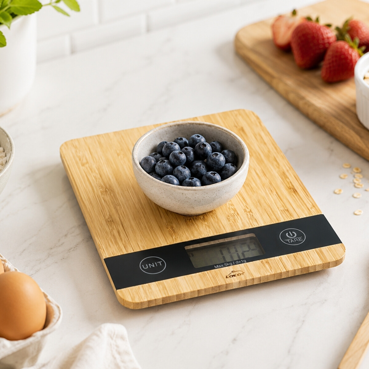 Balanza digital de cocina bamboo 5 kgs 