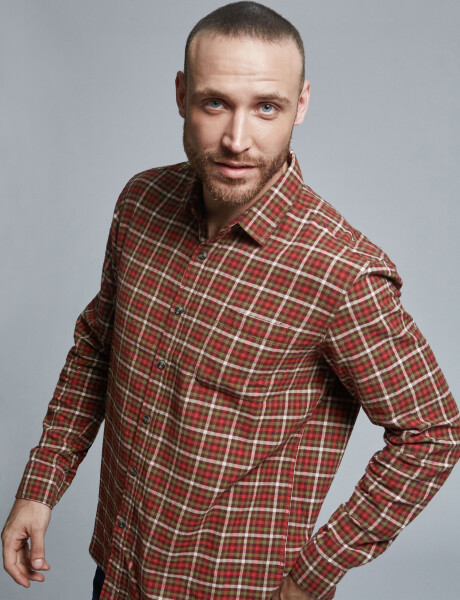Camisa franela cuadros tostado