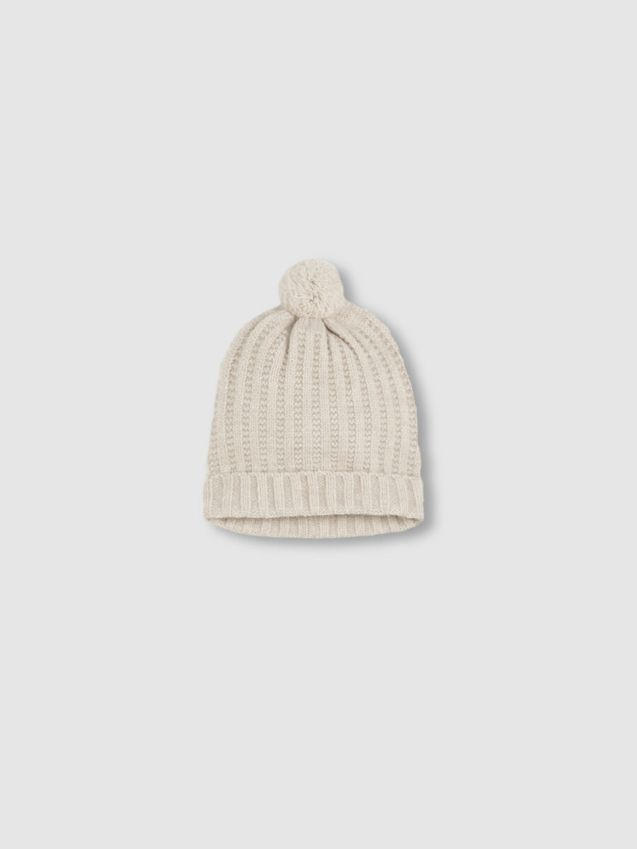 Gorro Punto Especial Con Pompon Piedra