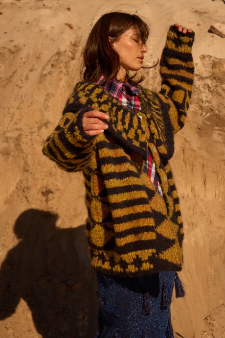 Eclectic Sweater Mostaza / Azul Marino