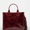 Cartera de Mano Capri En Cuero Liso Bordeaux