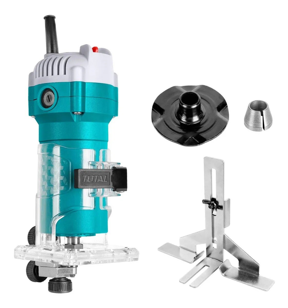 Router, Trompo, Fresadora De Mano Total 600w - Encastre 6mm, 1/4'', 34.500rpm 