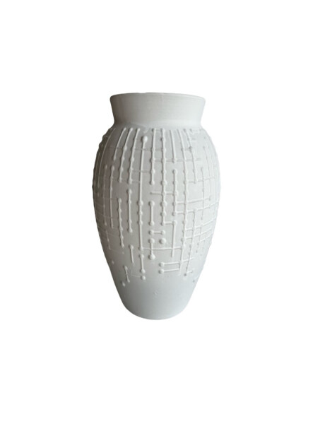 FLORERO CERAMICA D19x33CM PUNTILLO BLANCO FLORERO CERAMICA D19x33CM PUNTILLO BLANCO