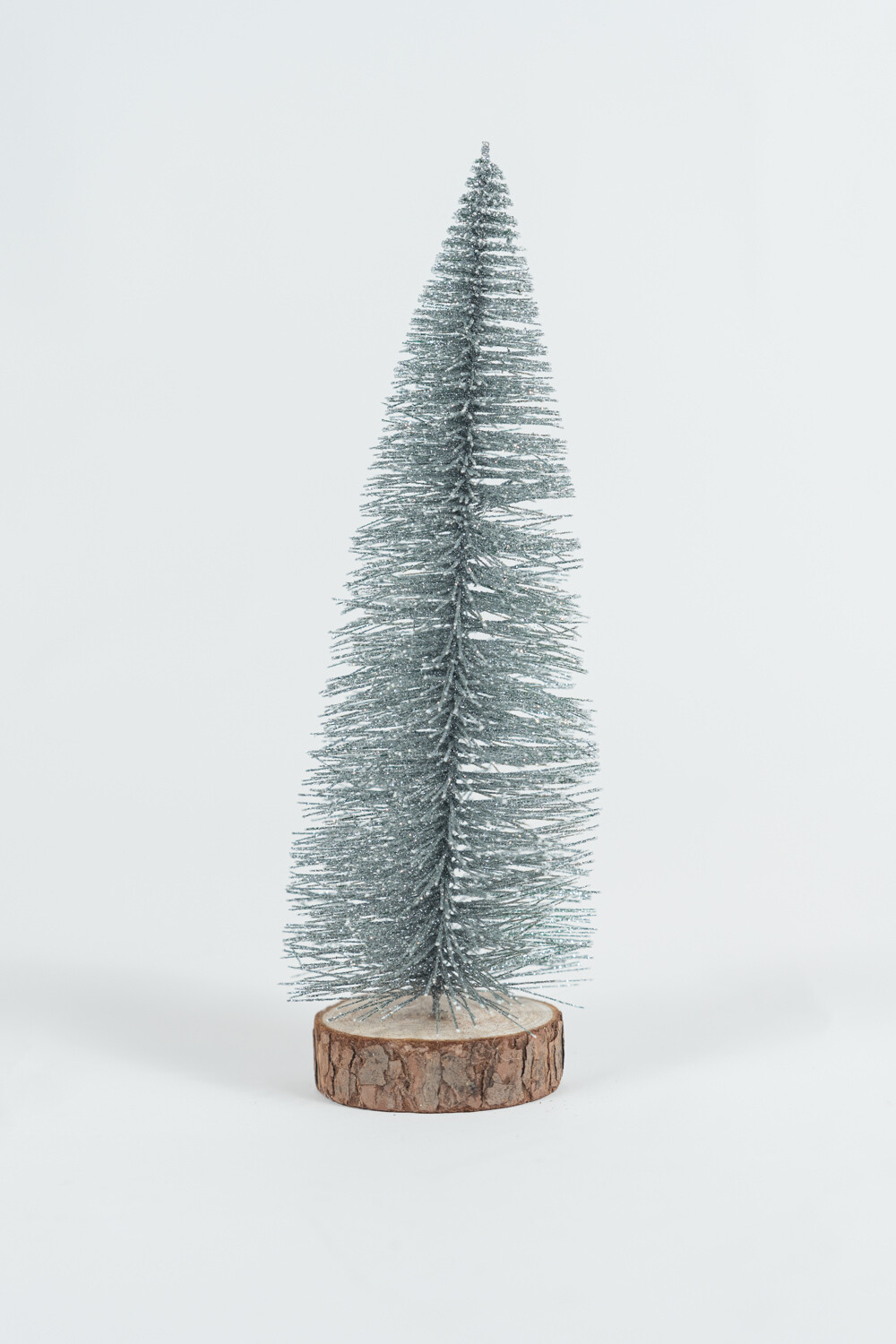 Deco Navidad Pino Con Base De Madera Gris