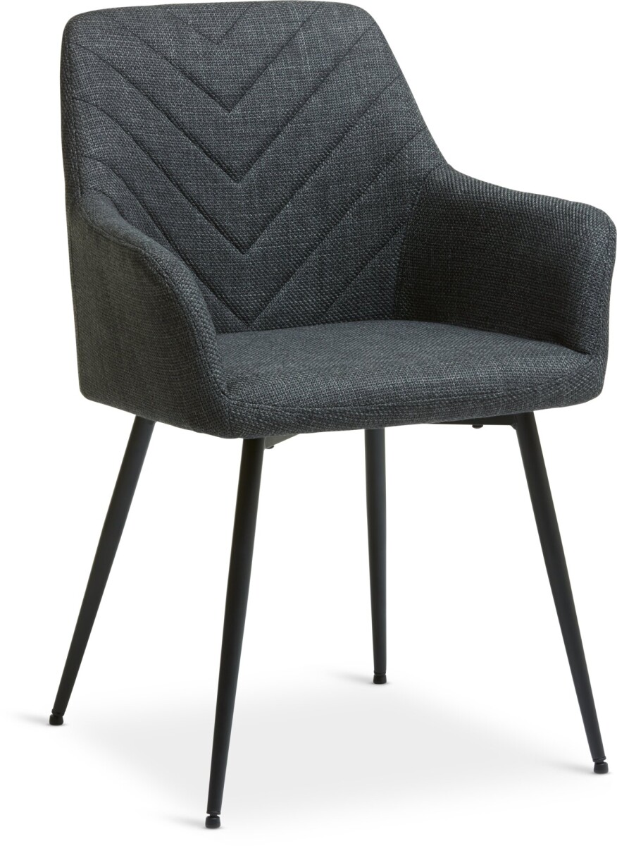 Silla de comedor PURHUS tela negro/negro 