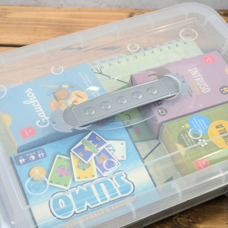 Set x3 caja organizadora 8,40lt con trabas TRANSPARENTE