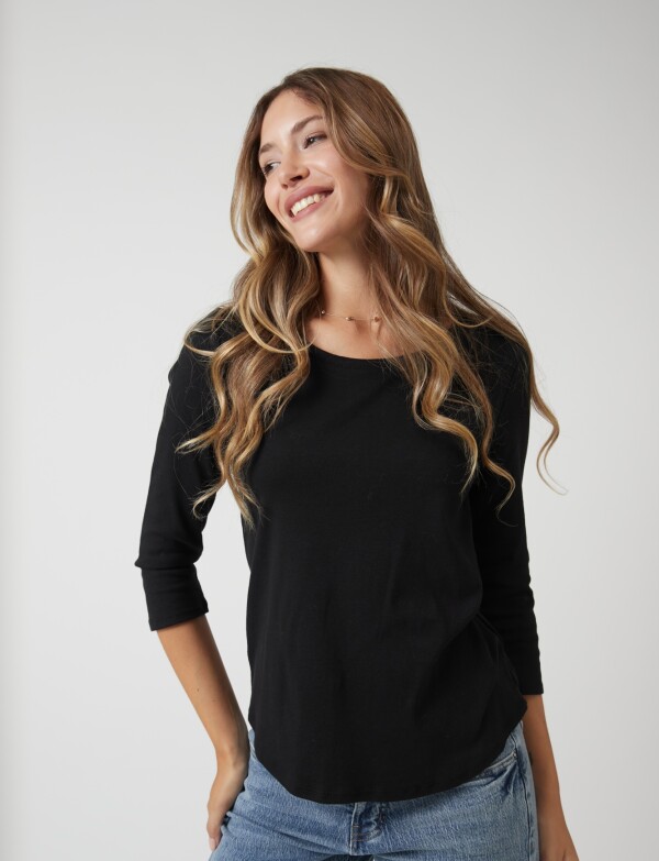 Remera Algodon Basica NEGRO