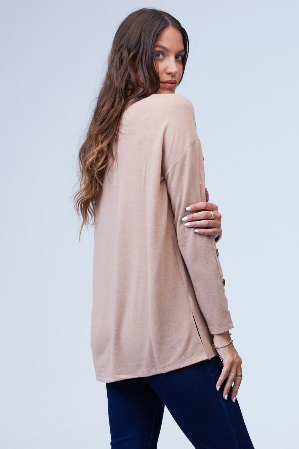 Polera Botones BEIGE