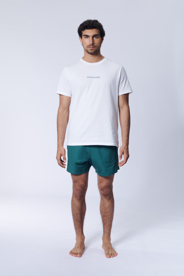Short de baño liso Verde