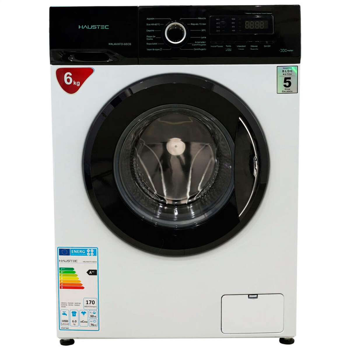 Lavarropas Automatica Haustec C/Frontal HALAVAFO-6SCB 6Kg Inverter 