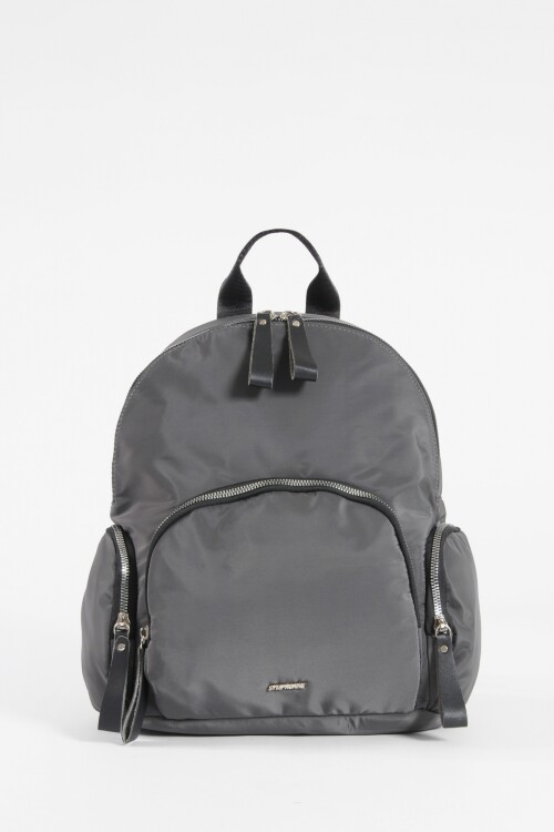 Mochila multi cierres gris
