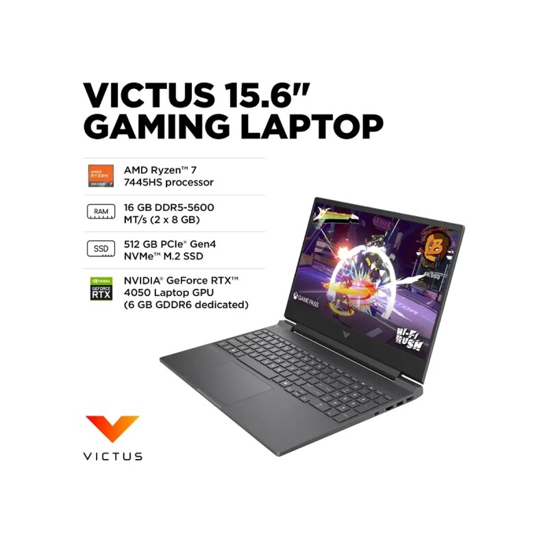 Notebook Gamer HP Victus Ryzen 7 7445HS 512GB 16GB RTX 4050 Notebook Gamer HP Victus Ryzen 7 7445HS 512GB 16GB RTX 4050