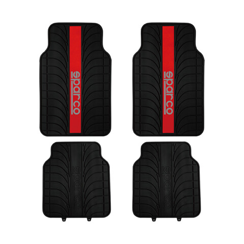 Sparco Alfombra Juego Completo Negro Rojo