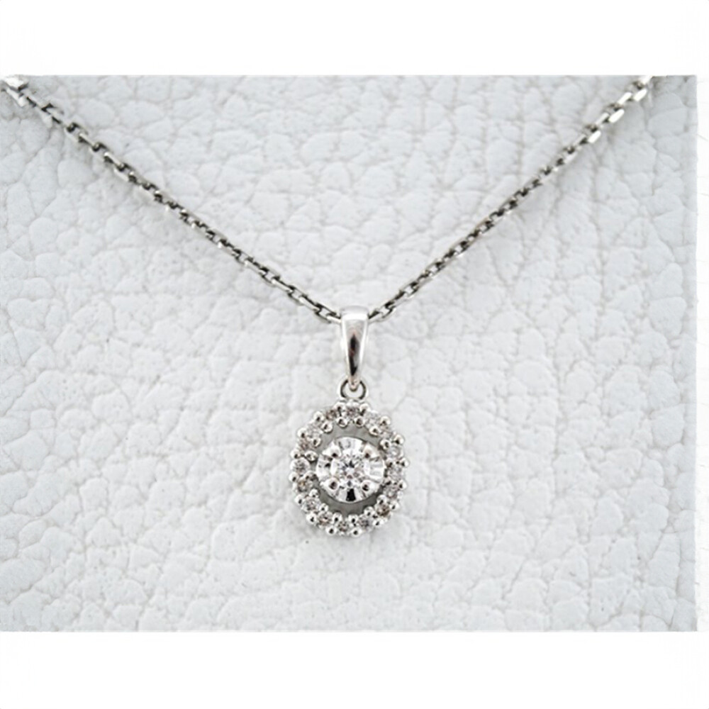 Cadena Y Colgante Oro Blanco 18 K Y Brillantes Cadena Y Colgante Oro Blanco 18 K Y Brillantes