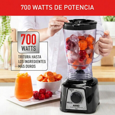 Licuadora Arno Power Max | 700w de potencia | Jarra de 2,4 Lts. | Color negro. Licuadora Arno Power Max | 700w de potencia | Jarra de 2,4 Lts. | Color negro.