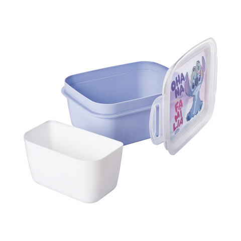 Pote Plástico Stitch Con Traba y División 850 ml U