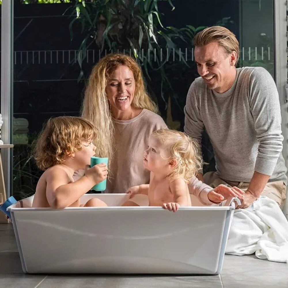 Baño Stokke flexibath XL set c reposera - blanco gris Baño Stokke flexibath XL set c reposera - blanco gris