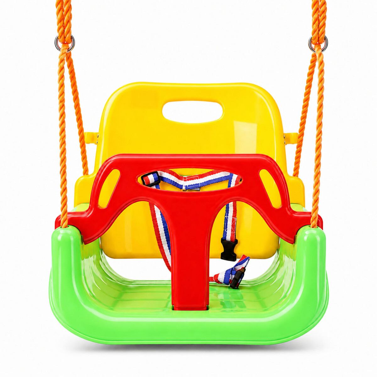 Hamaca Infantil 3en1 Adaptable Bebé Niño Plástico c/Cuerdas - Verde 