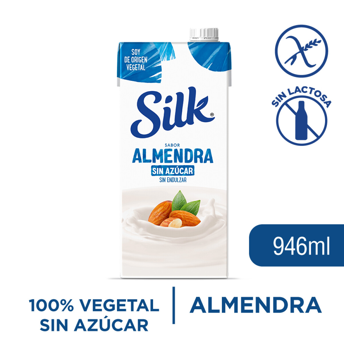Leche Vegetal Silk Almendra sin azúcar 946 ml 