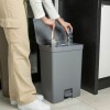 Papelera doble compartimento con pedal 30L Gris