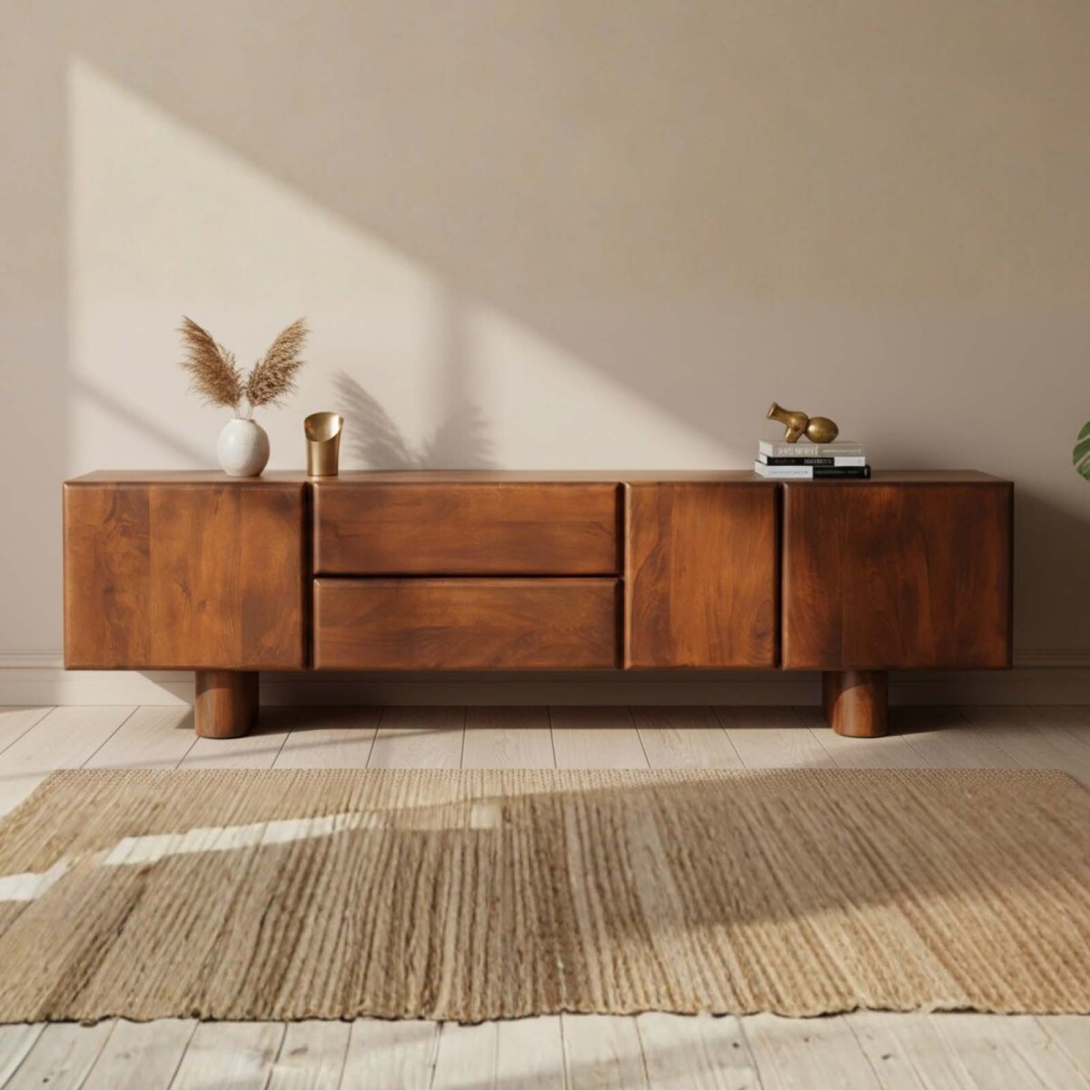 RACK PARA TV - MADERA-DE-MANGO MARRON PARKER ALMENDRA 