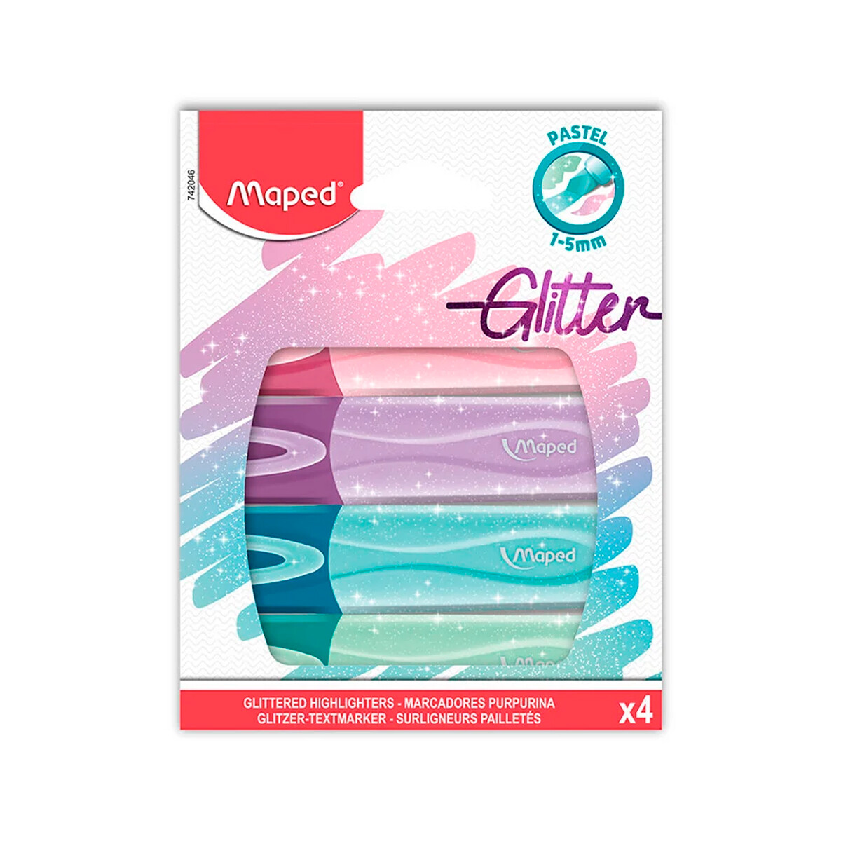 Maped glitter pastel pack x4 - SURTIDO 