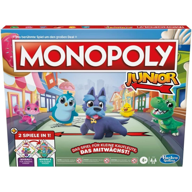 Monopoly Junior - 2 Juegos en 1 - Niños pequeños y mayores Monopoly Junior - 2 Juegos en 1 - Niños pequeños y mayores