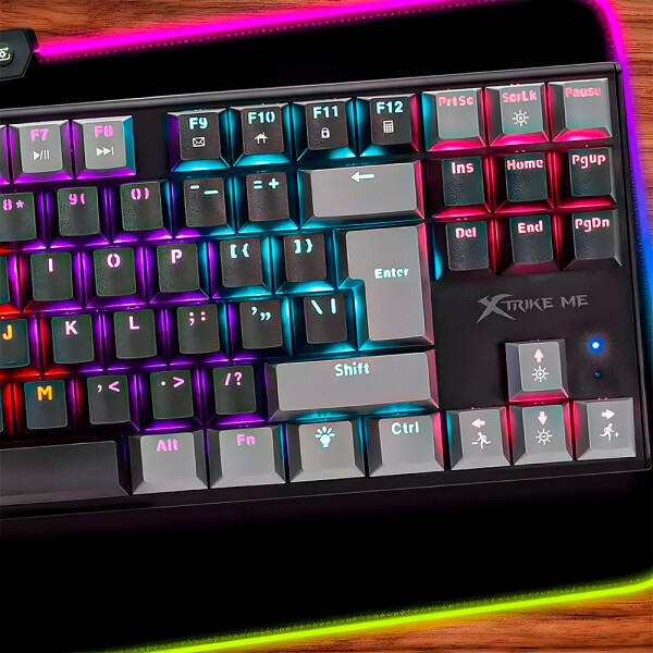 Teclado Gamer Mecánico RGB Xtrike Me GK-989B Anti-ghosting Color Negro