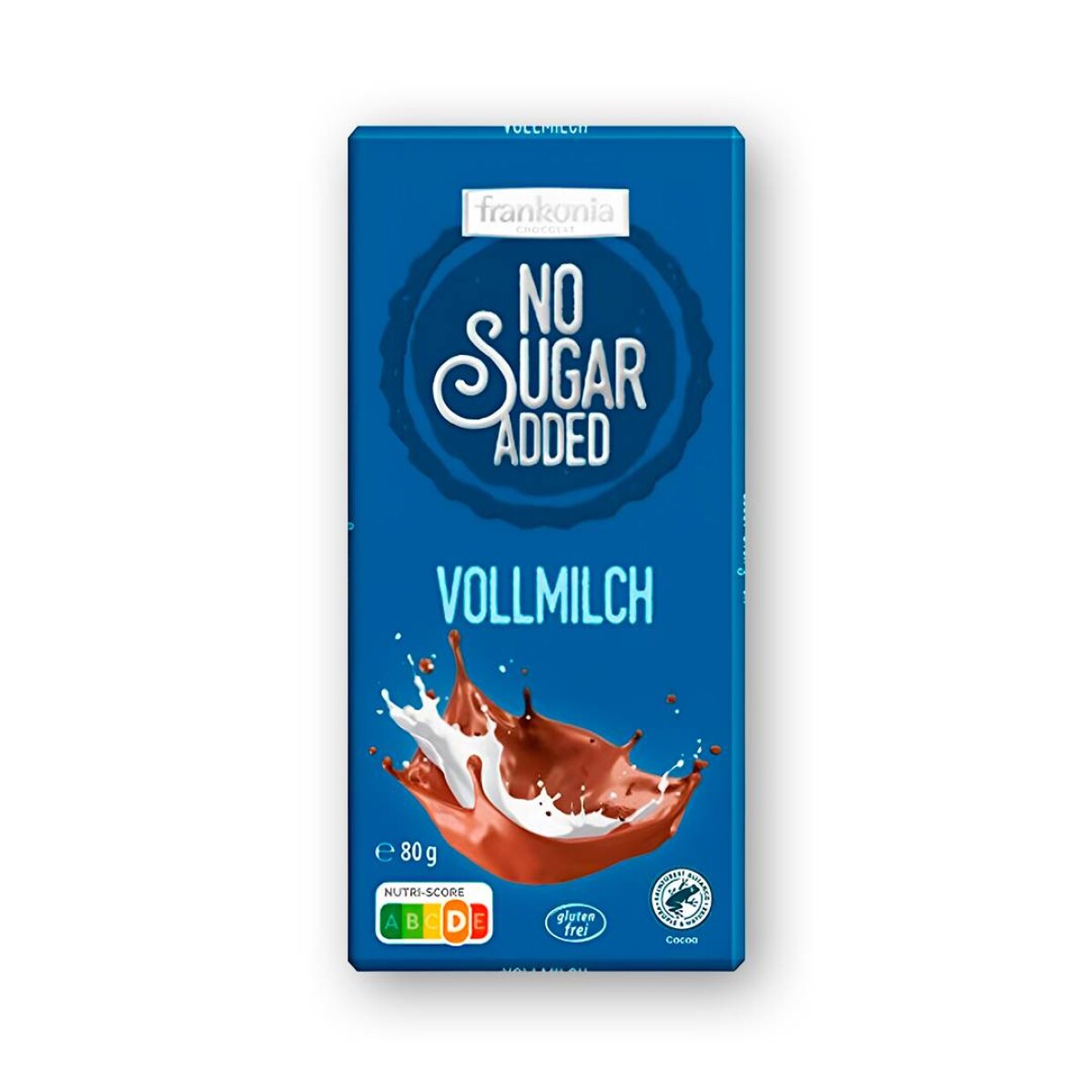 Chocolate con leche Frankonja Sin Azucar - 80 Grs 