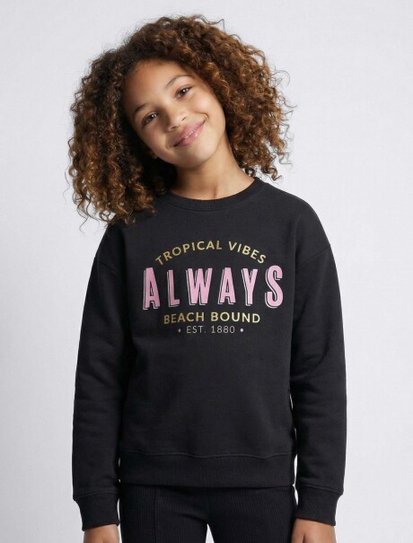 BUZO INFANTIL CON ESTAMPA NEGRO