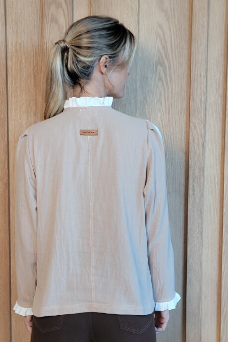 Camisa Mili Combinada crudo beige