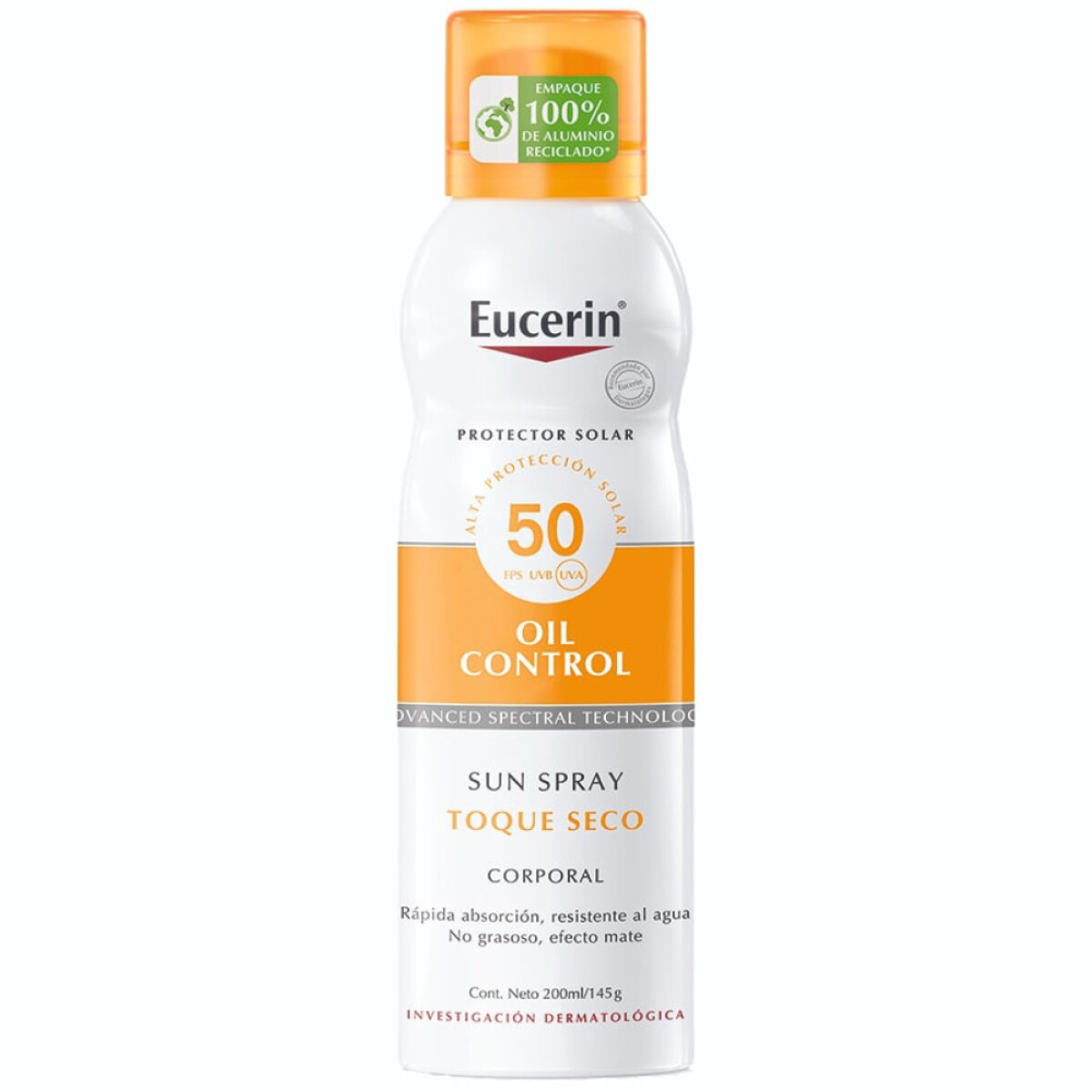 Protector Solar Eucerin Oil Control Toque Seco en Spray FPS50 200ml 